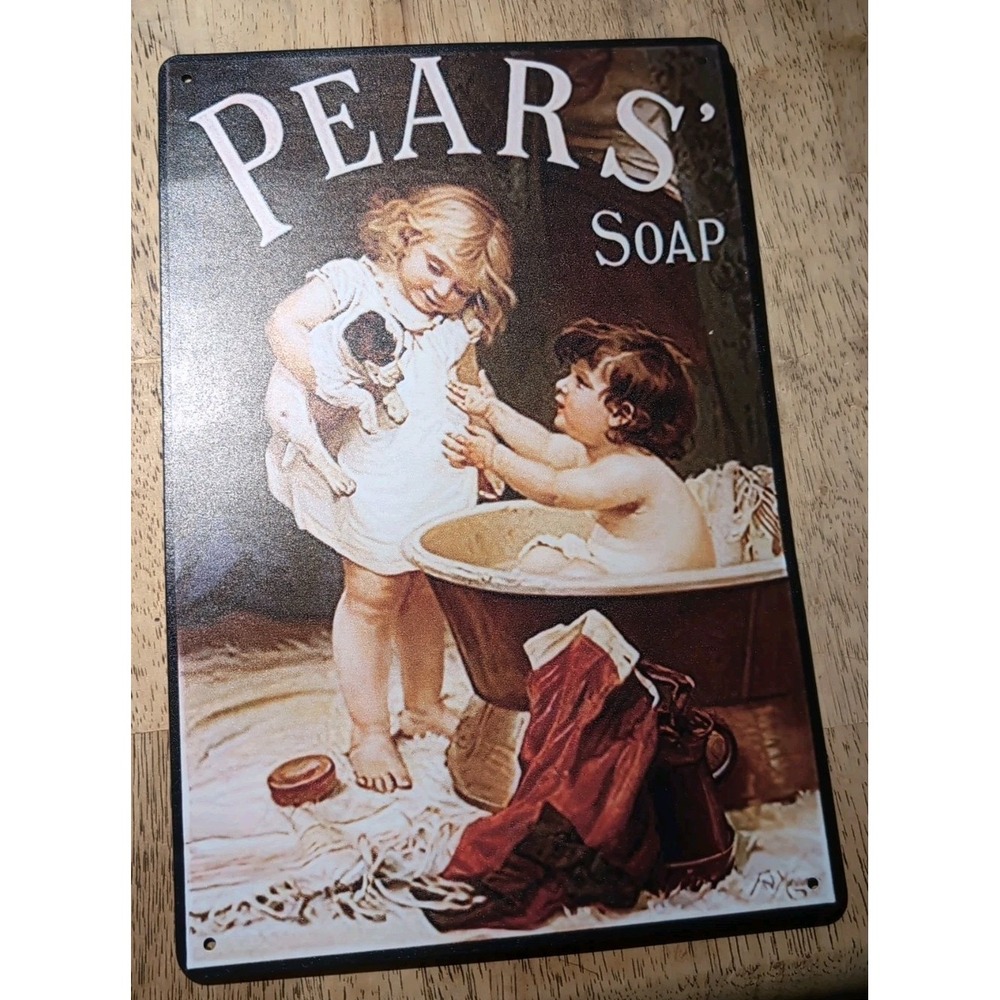 Pears'Soap-Steel Decor Sign‎ 12x8 See Pics Slight Dents